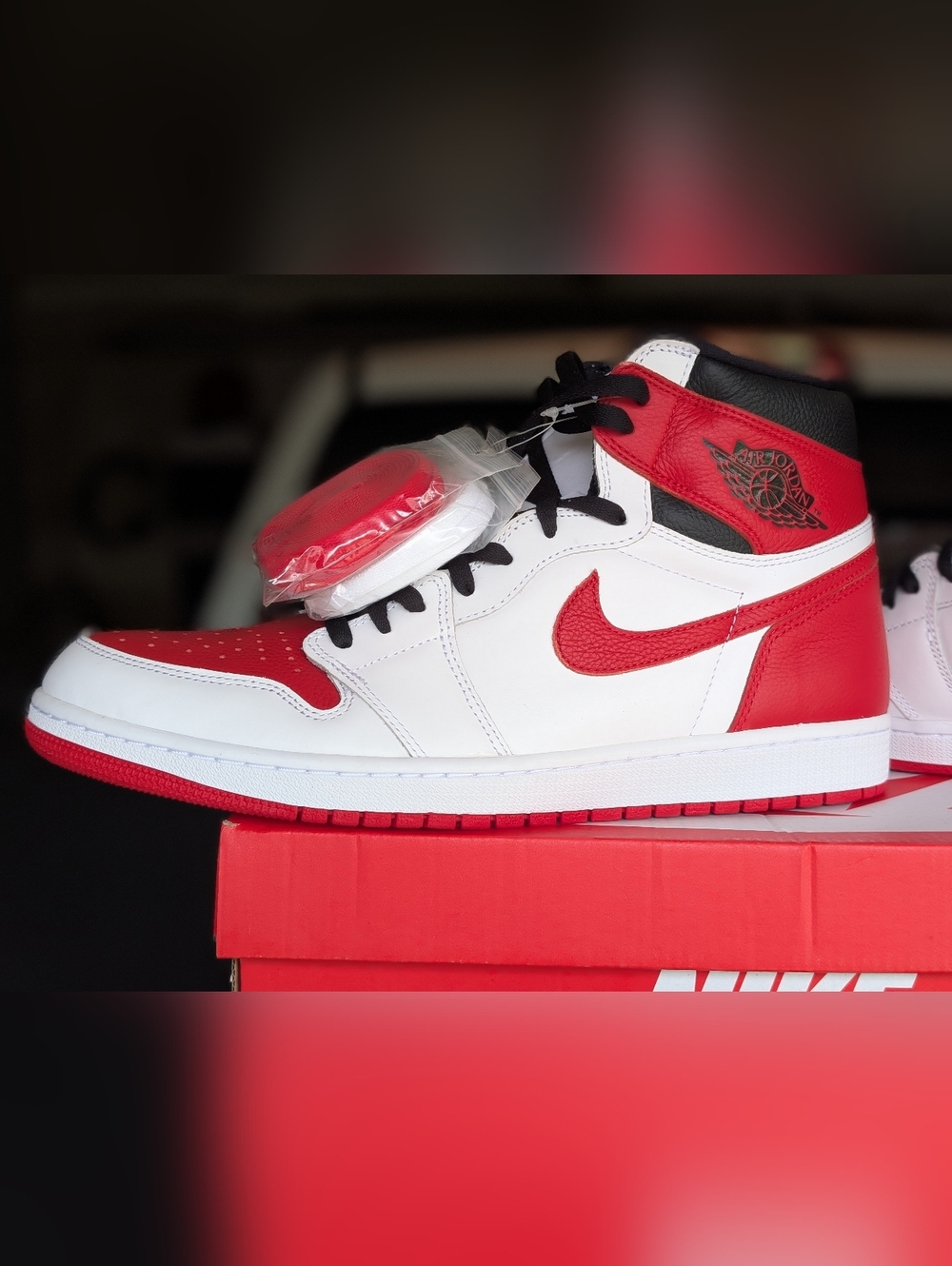 Nike Air Jordan 1 (Heritage) High White/Red/Black Men's Sneakers.